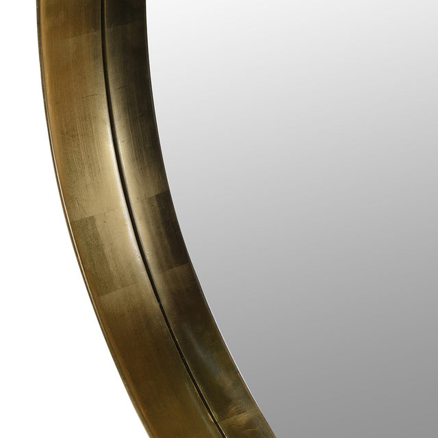 Odele Gold Leaf Round Mirror – Luxury Gold Wall Mirror
