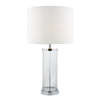 Elegant Olalla Table Lamp in Polished Chrome and Glass.


