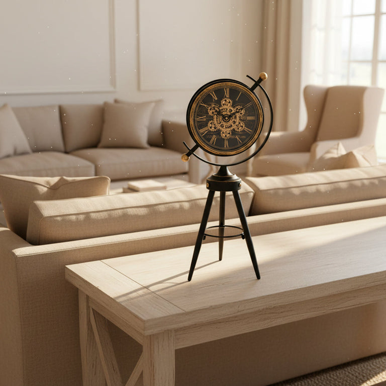 Old Town Gears Tripod Clock 59cm