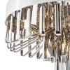 Olin 5 Light Flush Polished Chrome and Smoked Glass close view picture of the light design