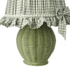 Omer Table Lamp Matt Green and Antique Brass With Shade close view picture of the base