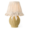 Omer Table Lamp Matt Taupe and Antique Brass With Shade made in a retro vintage style