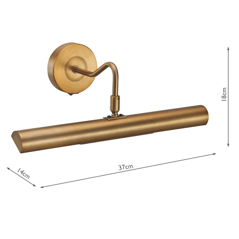 Onedin 2 Light Picture Wall Light Satin Bronze Modern Picture Wall Lamp with Rocker Switch