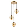 Ophira 3 Light Cluster Pendant Antique Gold picture on the white background