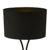 Oporto Table Lamp Matt Black With Shade close view picture of the black drum shade