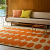 Orla Kiely Optical Oval Orange Sand Rug 157703 life style picture