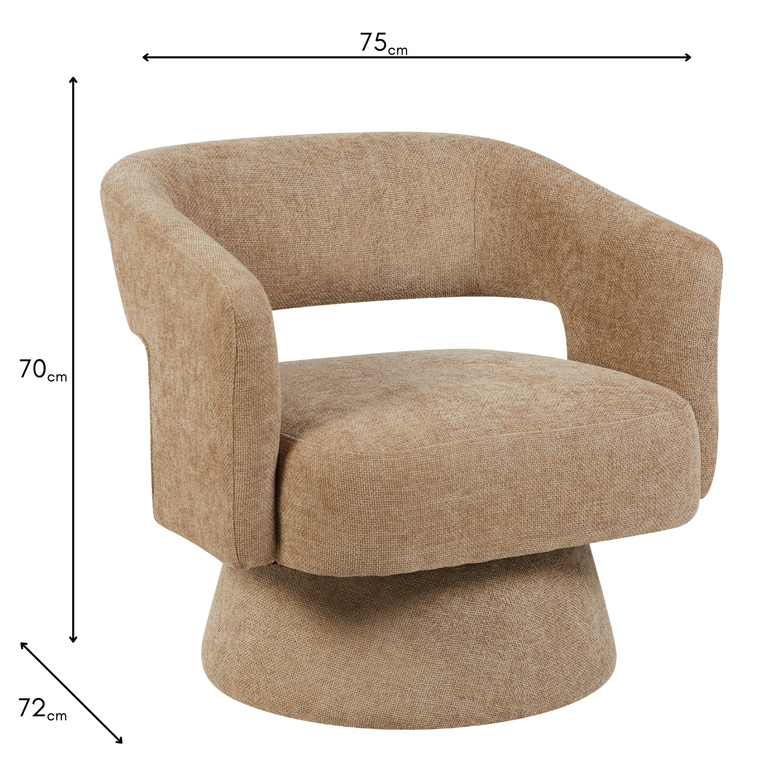 Orla Accent Chair Oatmeal - Modern Living Room Swivel Chair