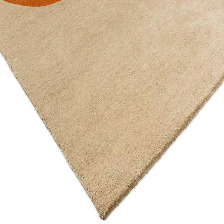 Orla Kiely Flower Placement Pumpkin Ecru Hand Tufted Wool Rug