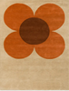 Orla Kiely Flower Placement Pumpkin Ecru 158203 front view picture