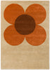 Orla Kiely Flower Placement Floral Rug Pumpkin/Ecru floral wool rug