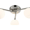 Orlena 3 Light Semi-Flush Satin Chrome and Opal Glass Shade close view picture of the fitting plate
