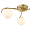 Orlena 3 Light Flush Satin Gold close view picture of the opal glass shades