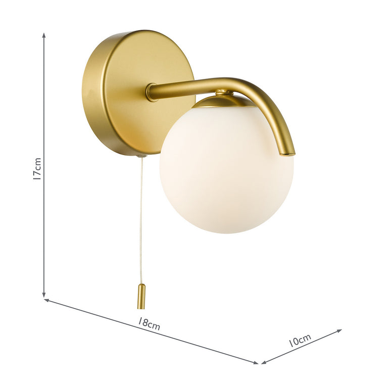 Orlena Wall Light Satin Gold and Opal Glass Shade | Modern Home Decor Lighting