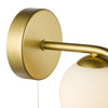 Orlena Wall Light Satin Gold and Opal Glass close view picture of the fitting plate