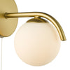 Orlena Wall Light Satin Gold and Opal Glass close view picture of the opal glass shade