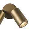 Ortega 2 Light Outdoor Wall Light Aged Brass and Glass IP65 close view picture of the fitting plate and shades