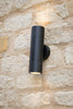 Ortega Outdoor 2 Light Wall Light Matt Black life style picture