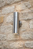 Ortega Outdoor 2 Light Wall Light Brushed Alluminium life style picture