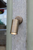 Ortega Outdoor Wall Light Aged Brass and Glass IP65 life style picture