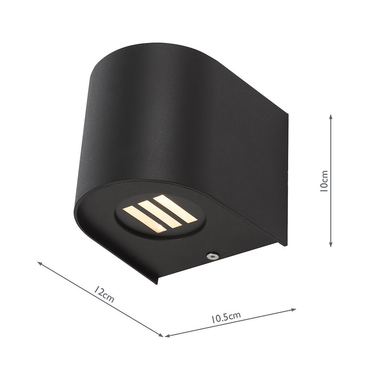 Orville 2 Light Outdoor Wall Light Matt Black LED IP44 – Modern Black Wall Lamp for Outdoor & Home Decor Lighting Collection