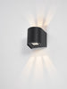Orville 2 Light Outdoor Wall Light Matt Black life style picture