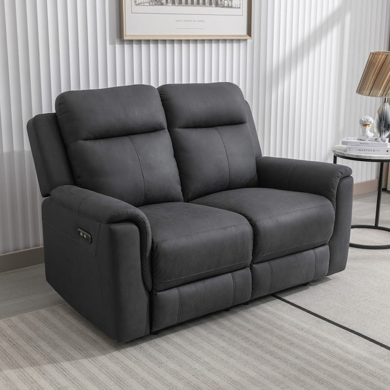 Orwell 2 Seater Sofa Electric Recliner Battersea Gunmetal