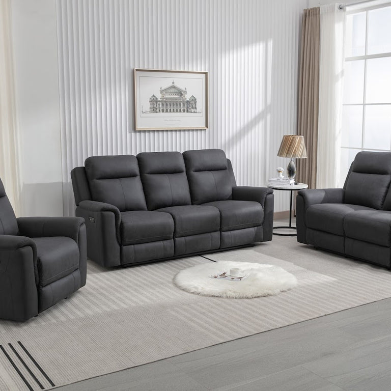 Orwell 3 Seater Sofa Electric Recliner Battersea Gunmetal