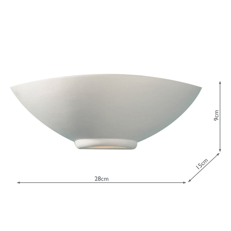 Otis Ceramic Wall Washer Light White Ceramic Wall Fitting Light, Wall Washer Lamp for Home Decor Lighting