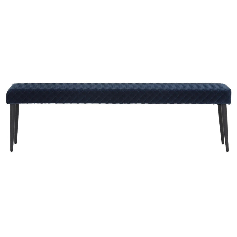 Ottowa Blue Velvet Dining Bench – Luxury Bench for Dining Tables