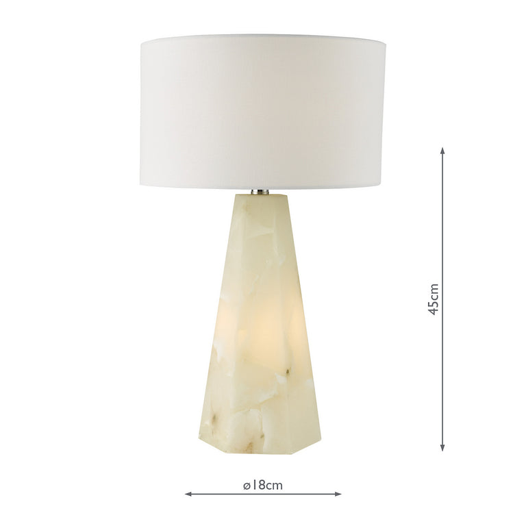 Paget Table Lamp White and Antique Brass - Modern Stone Table Lamp with White Linen Shade Home Decor Lighting Collection