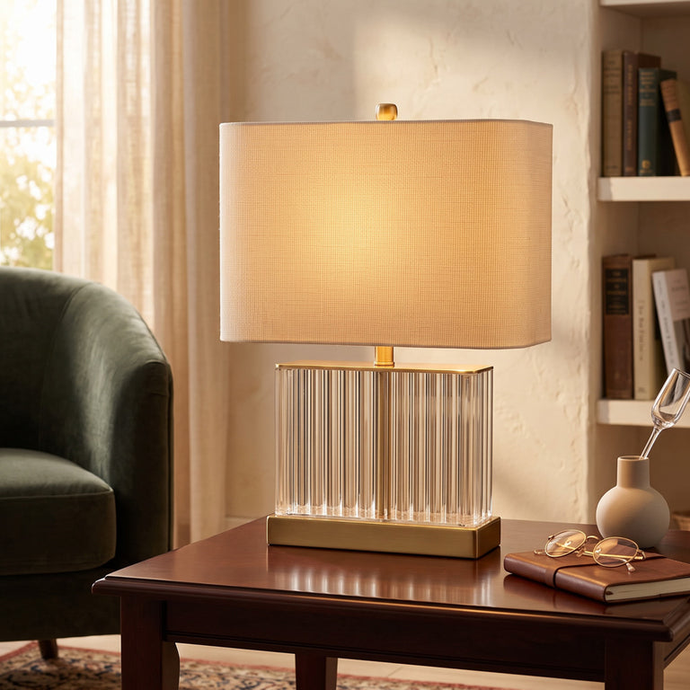 Paige Glass and Acrylic Rectangle Lamp 59cm
