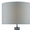 Pamplona Table Lamp Grey Glass and Polished Chrome  close vuiew picture of the drum shade