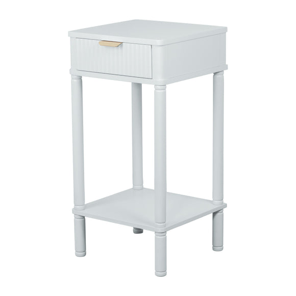 Modern Side Table with Drawer for Living Room Storage
