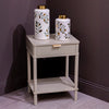 Parson 1 Drawer End Table with gold hardware