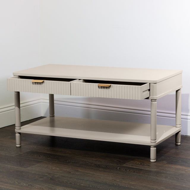 Parson 2 Drawer Coffee Table – Modern Wooden Coffee Table with Storage