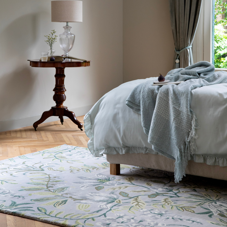 Laura Ashley Parterre Floral Rug Pale Sage