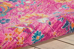Nourison Passion Rug PSN01 Fuchsia boho-style rug with a low pile