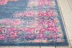 Nourison Passion Rug PSN03 Blue bordered rug made in a blue and pink color palette