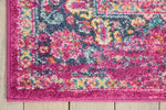 Nourison Passion Rug PSN03 Fuchsia damask rug with distressed finish