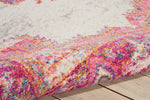 Nourison Passion Rug PSN03 Ivory/Fuchsia witha low pile perfect for a high-traffic areas