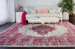 Nourison Passion Rug PSN03 Ivory/Fuchsia lifestyle picture in the living room