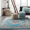 Nourison Passion Rug PSN03 Light Blue made in traditional design with distressed finish