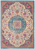 Nourison Passion Rug PSN22 Ivory Multicolor picture of the rug damask design
