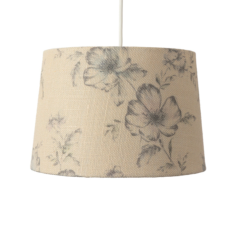 Floral Pattern Linen Shade