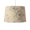 Linen shade for lighting decor with floral design

