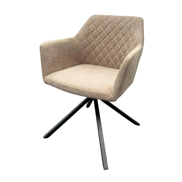 Patti Swivel Dining Chair Beige photo on the white background from the right