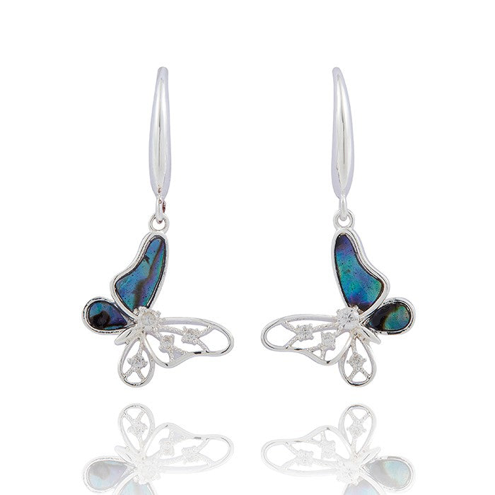 Paua Shell Butterfly Earrings
