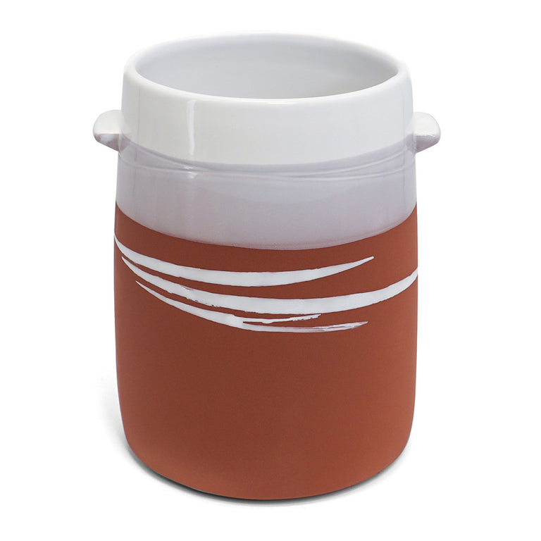 Paul Maloney Pottery Terracotta Utensil Holder – Ceramic Pot for Kitchen Storage