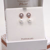Tipperary Crystal Pave Circle With Drop Pearl Earrings with stud fastening