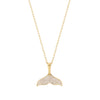 Pave Whale Tail Pendant Gold picture on the white background